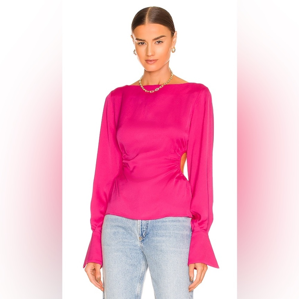 NWT L'Academie Marlene Blouse in Pink